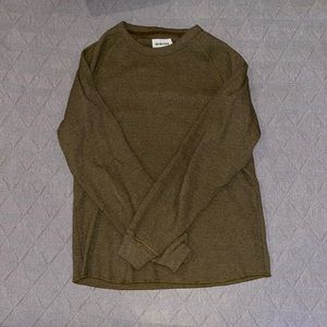 Taylor Stitch olive waffle crewneck shirt